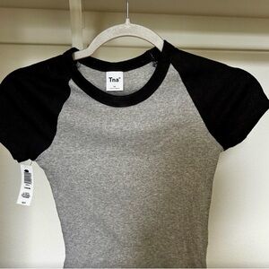 TNA Kids Black and Gray Short Sleeve Tee